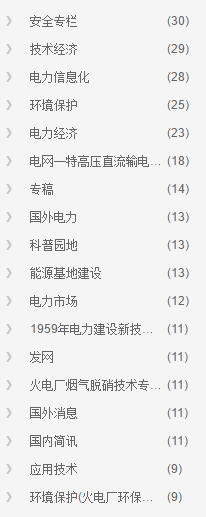 中國電力欄目設(shè)置